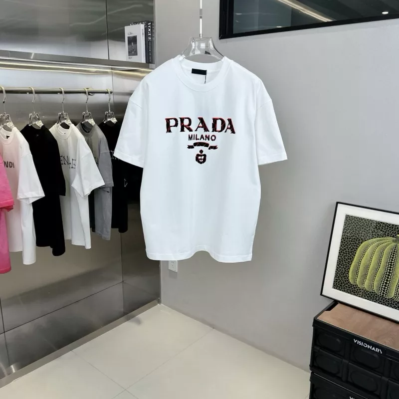 Prada T-Shirts Short Sleeved For Unisex Flexible 9492