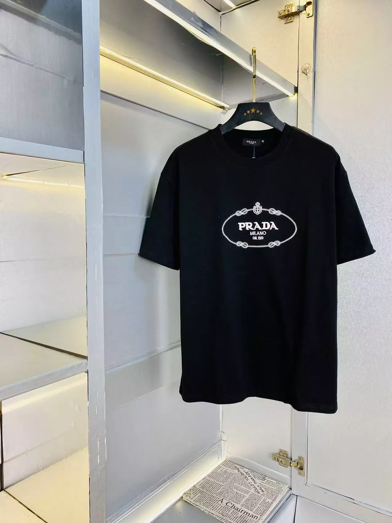 Prada T-Shirts Short Sleeved For Unisex Modern 8322