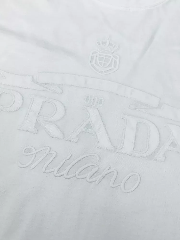 Prada T-Shirts Short Sleeved For Unisex Popular 5074