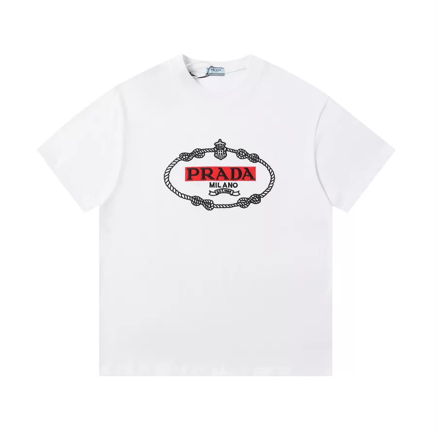 Prada T-Shirts Short Sleeved For Unisex Practical 8984