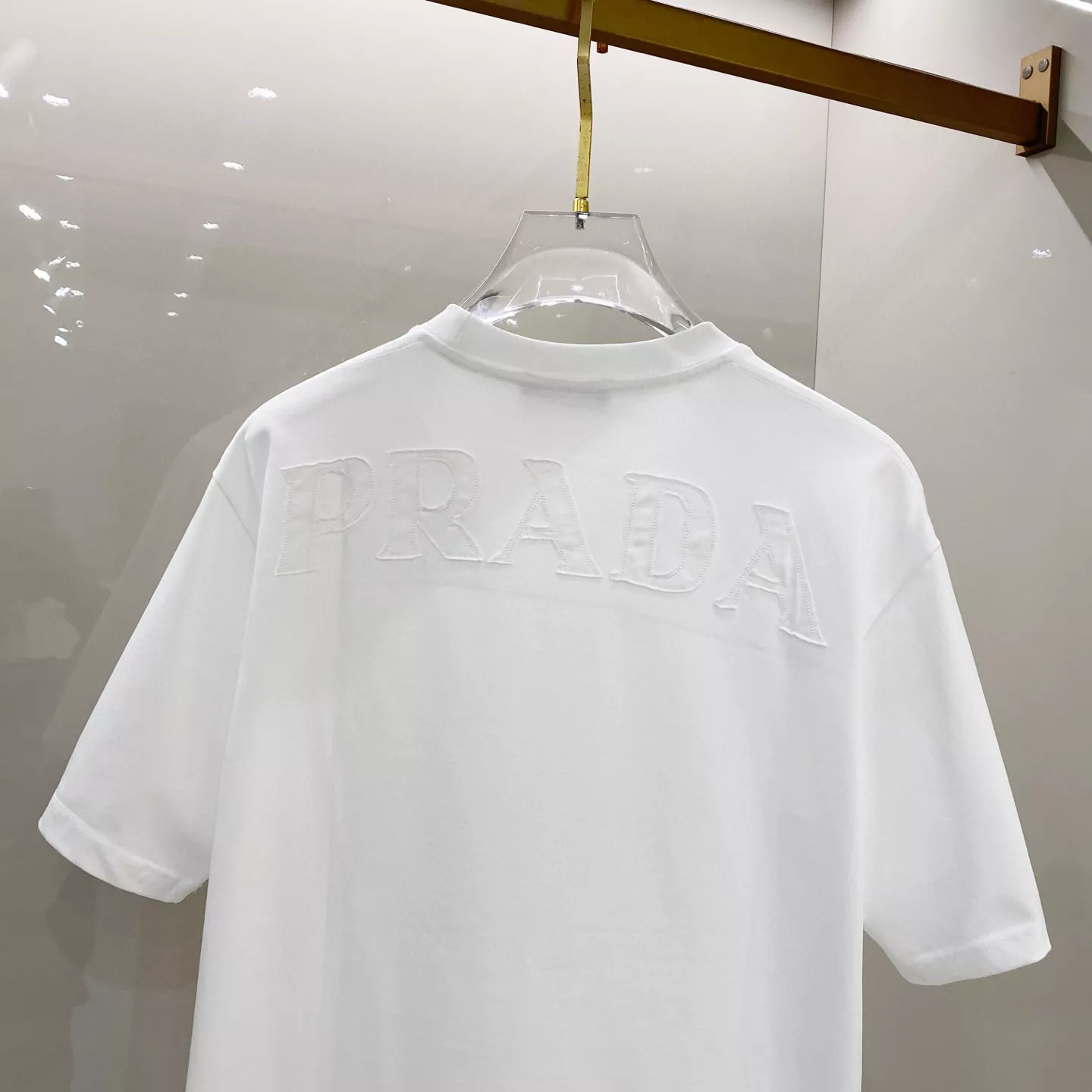 Prada T-Shirts Short Sleeved For Unisex Refined 9563