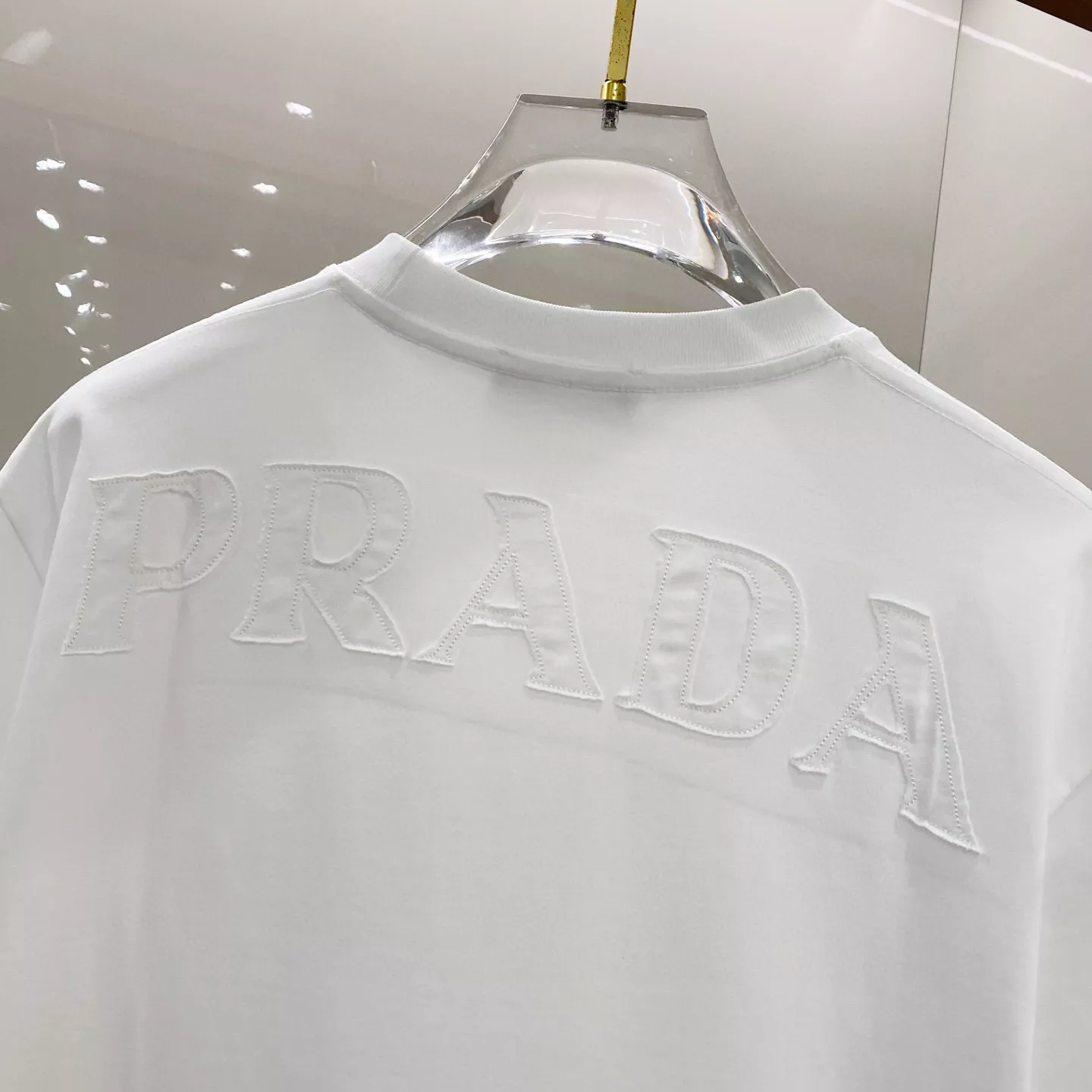 Prada T-Shirts Short Sleeved For Unisex Refined 9563