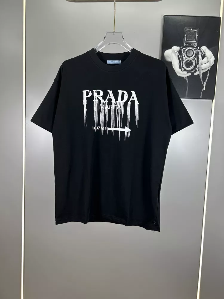 Prada T-Shirts Short Sleeved For Unisex Reliable 7567