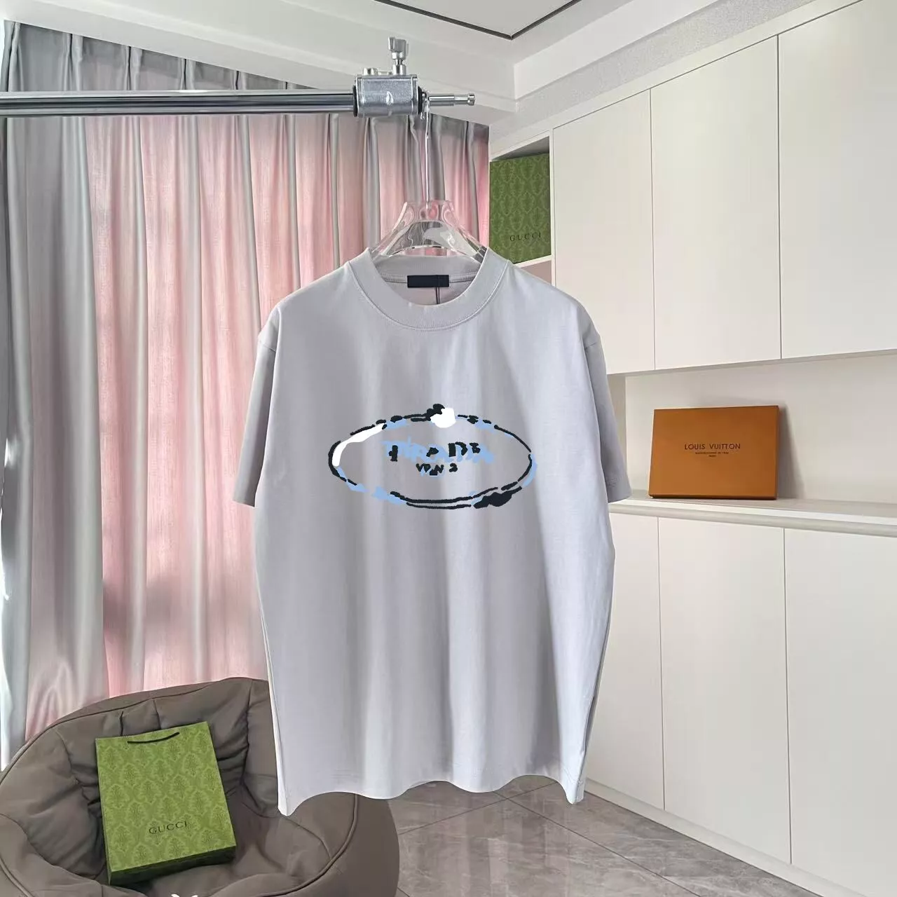 Prada T-Shirts Short Sleeved For Unisex Stylish 7127