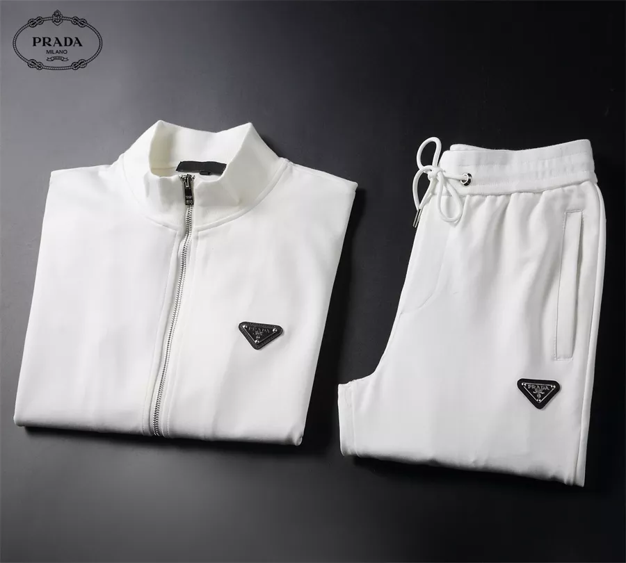 Prada Tracksuits Long Sleeved For Men EasyMatch 8050