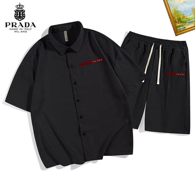 Prada Tracksuits Short Sleeved For Men Classic 229