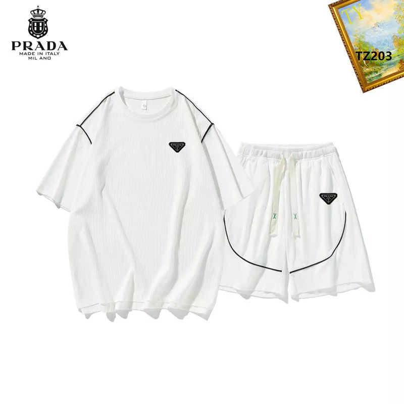 Prada Tracksuits Short Sleeved For Men Classic 761