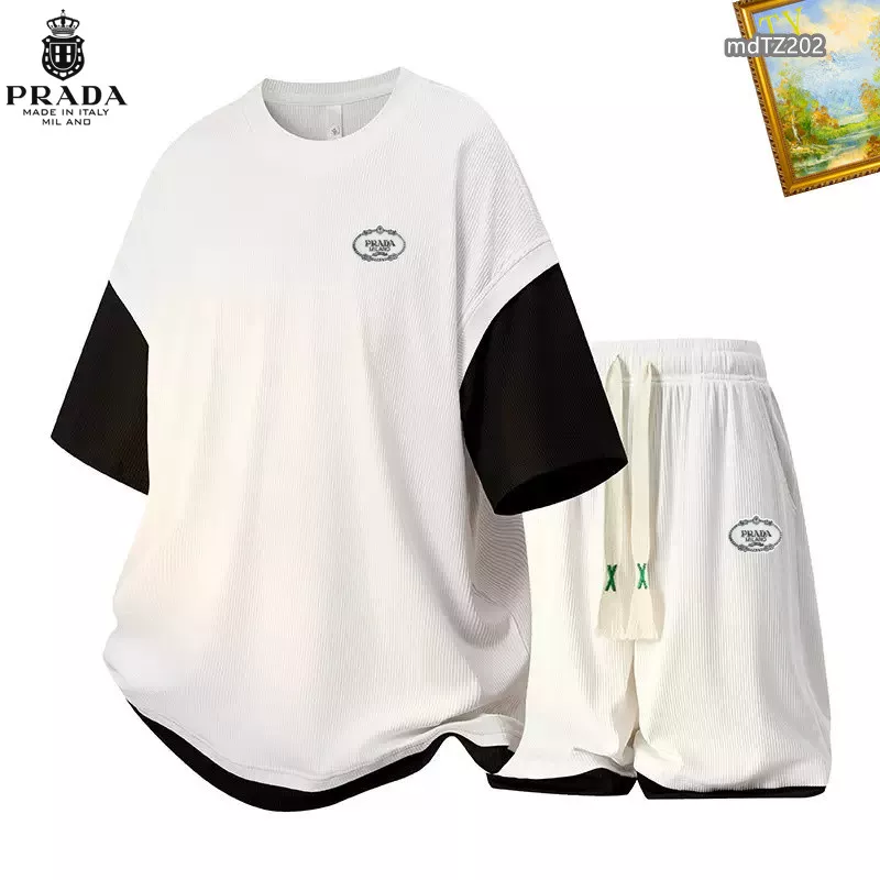 Prada Tracksuits Short Sleeved For Men Compact 8900