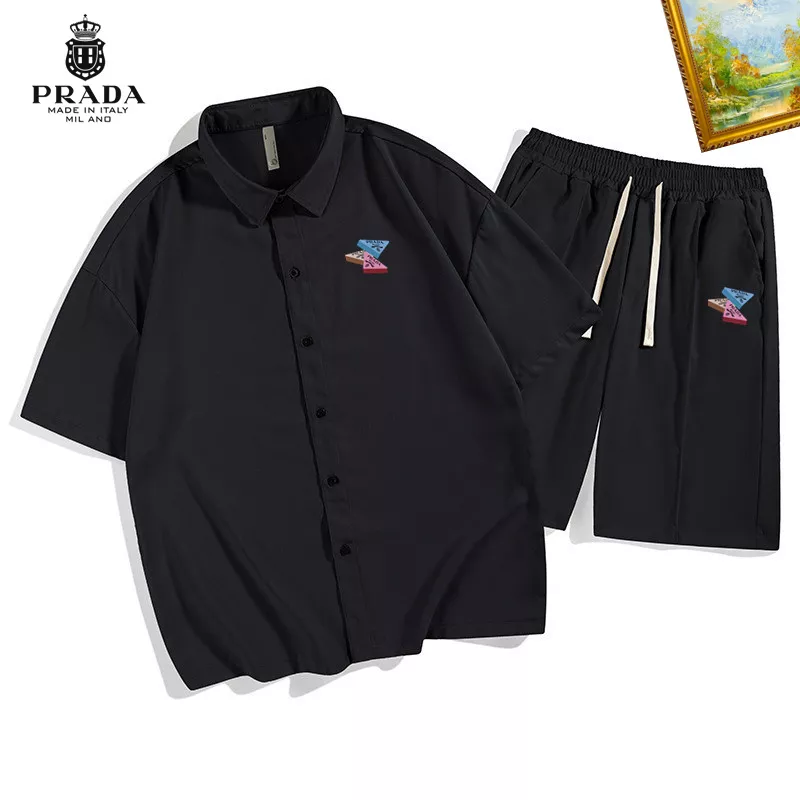 Prada Tracksuits Short Sleeved For Men Popular 5579
