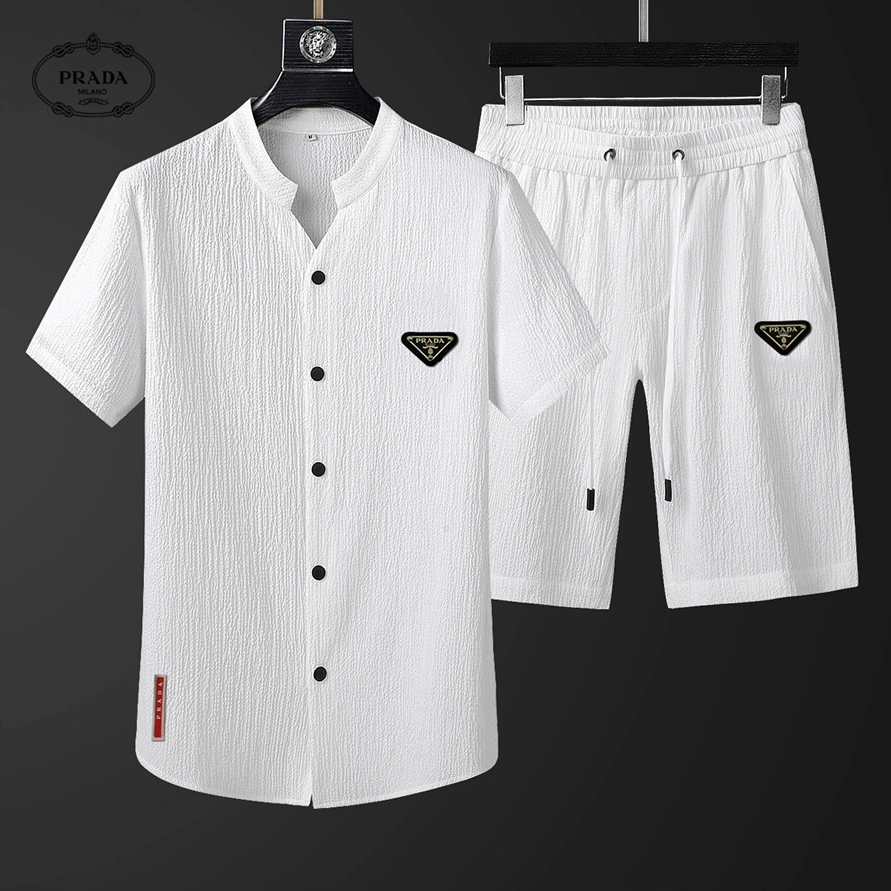 Prada Tracksuits Short Sleeved For Men Practical 1539