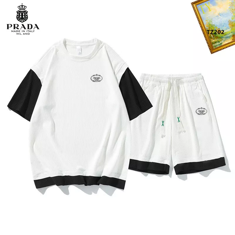 Prada Tracksuits Short Sleeved For Men Versatile 4467