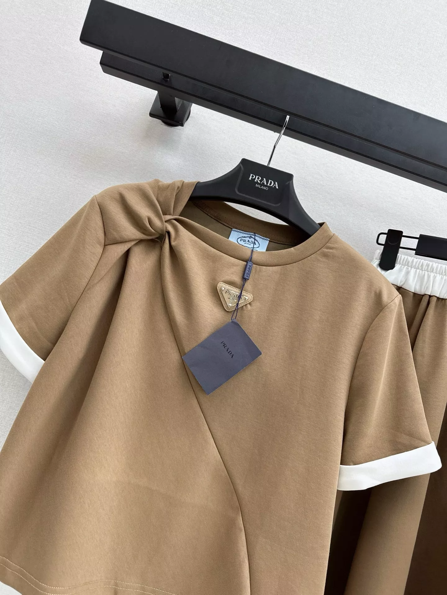 Prada Tracksuits Short Sleeved For Women Minimalist 8077
