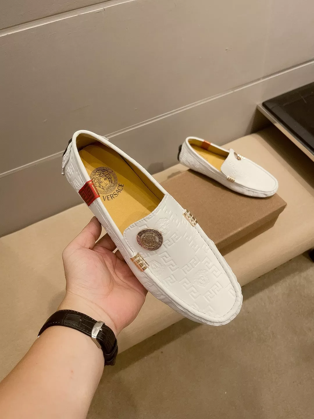 Refined 1695 Versace Leather Shoes For Men