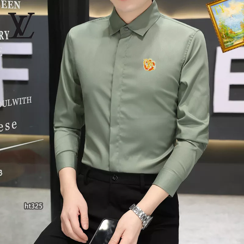 Refined 5720 Louis Vuitton LV Shirts Long Sleeved For Men