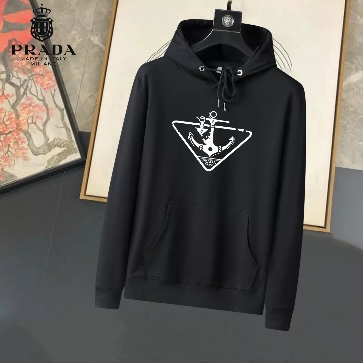 Refined 7874 Prada Hoodies Long Sleeved For Men