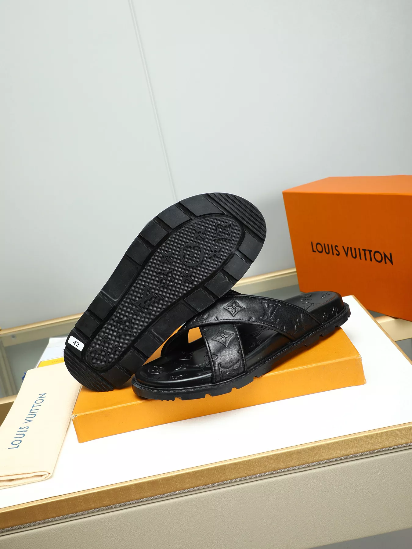 Refined 8705 Louis Vuitton Slippers For Men