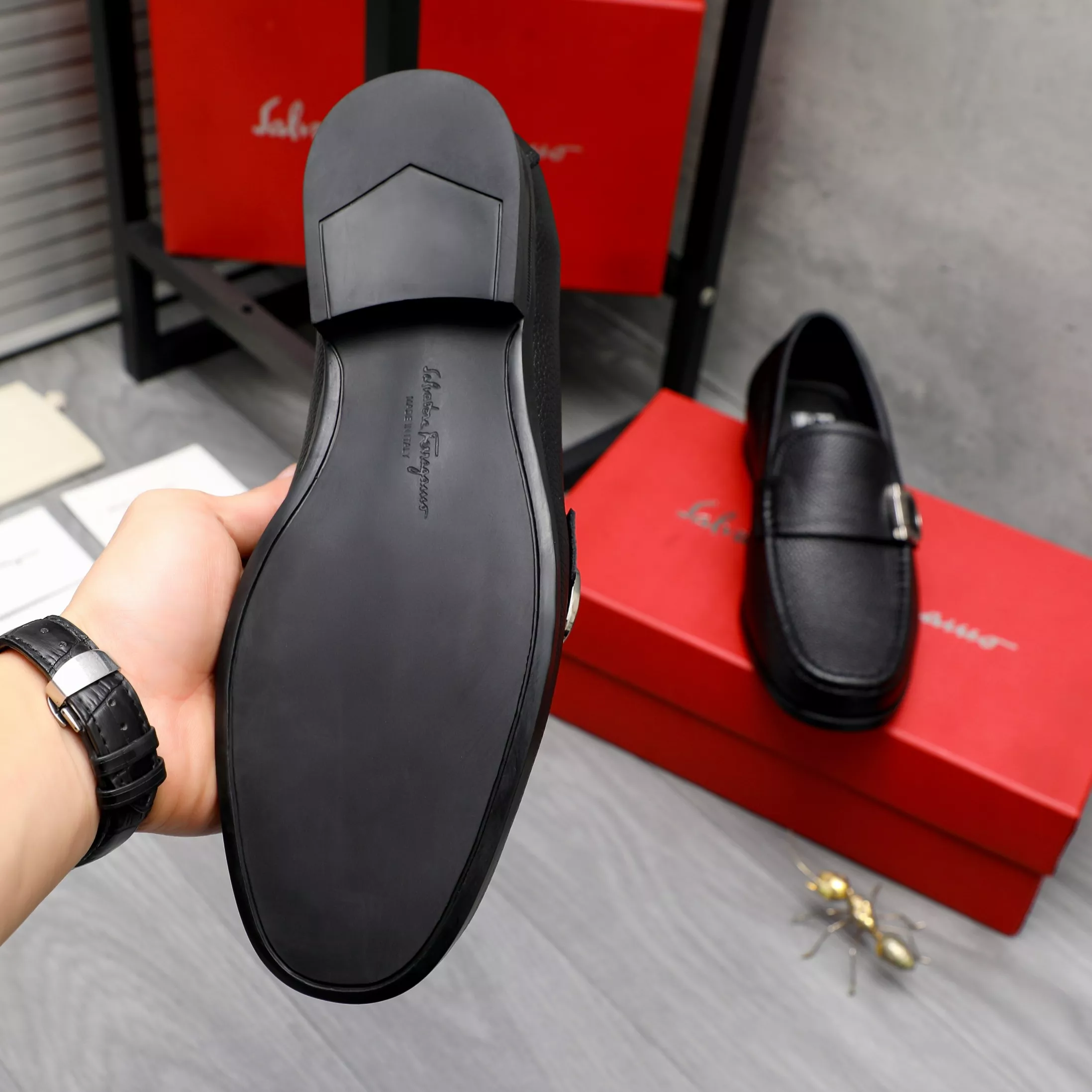 Refined 9134 Salvatore Ferragamo Leather Shoes For Men