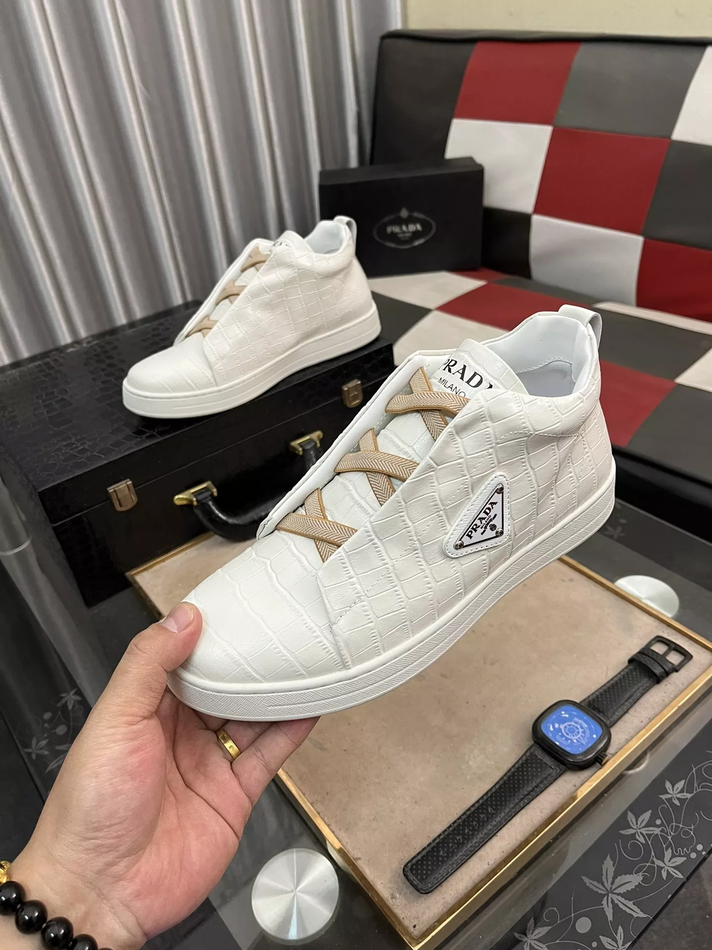 Reliable 9789 Prada High Top Shoes For Men