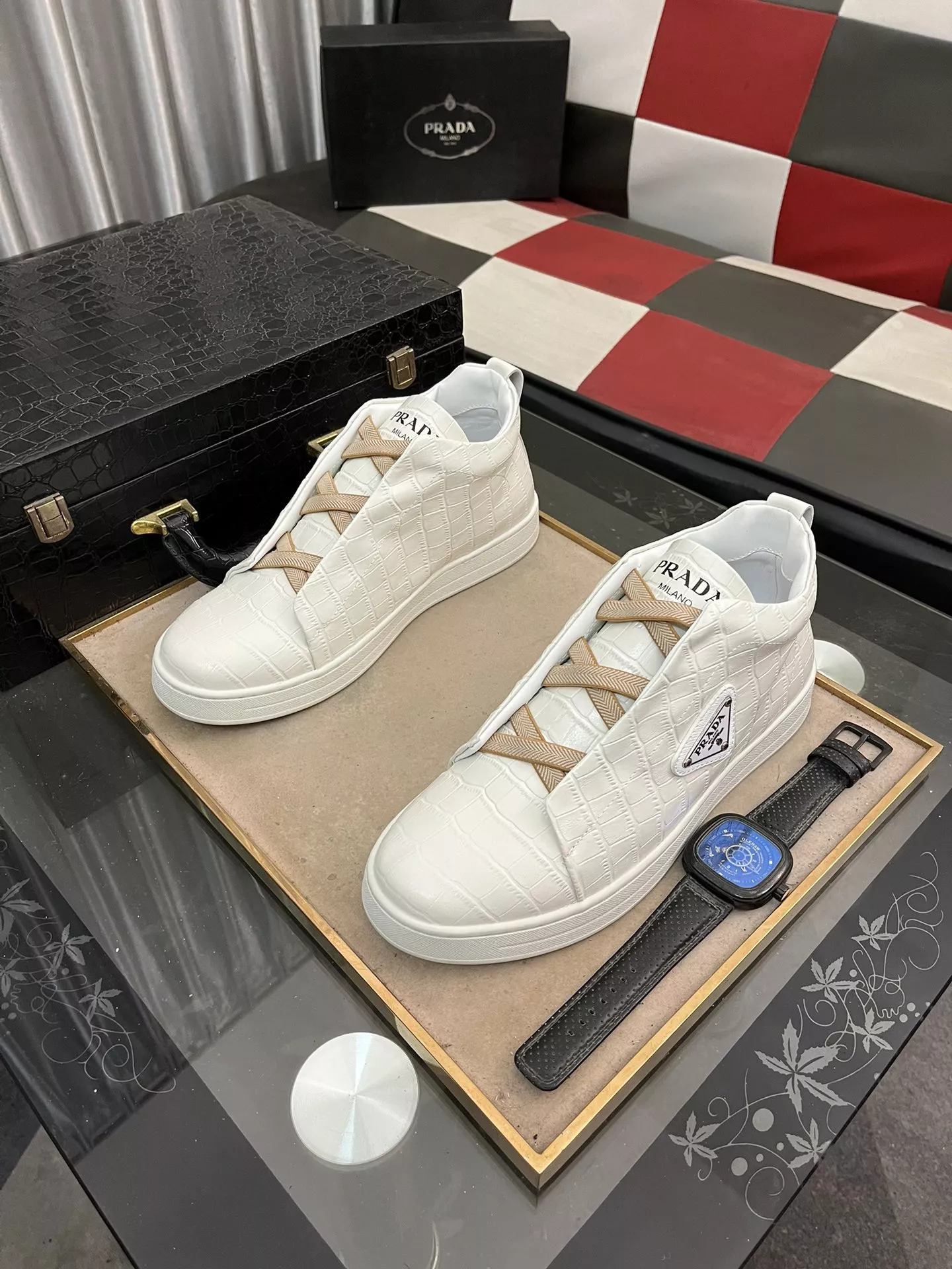 Reliable 9789 Prada High Top Shoes For Men
