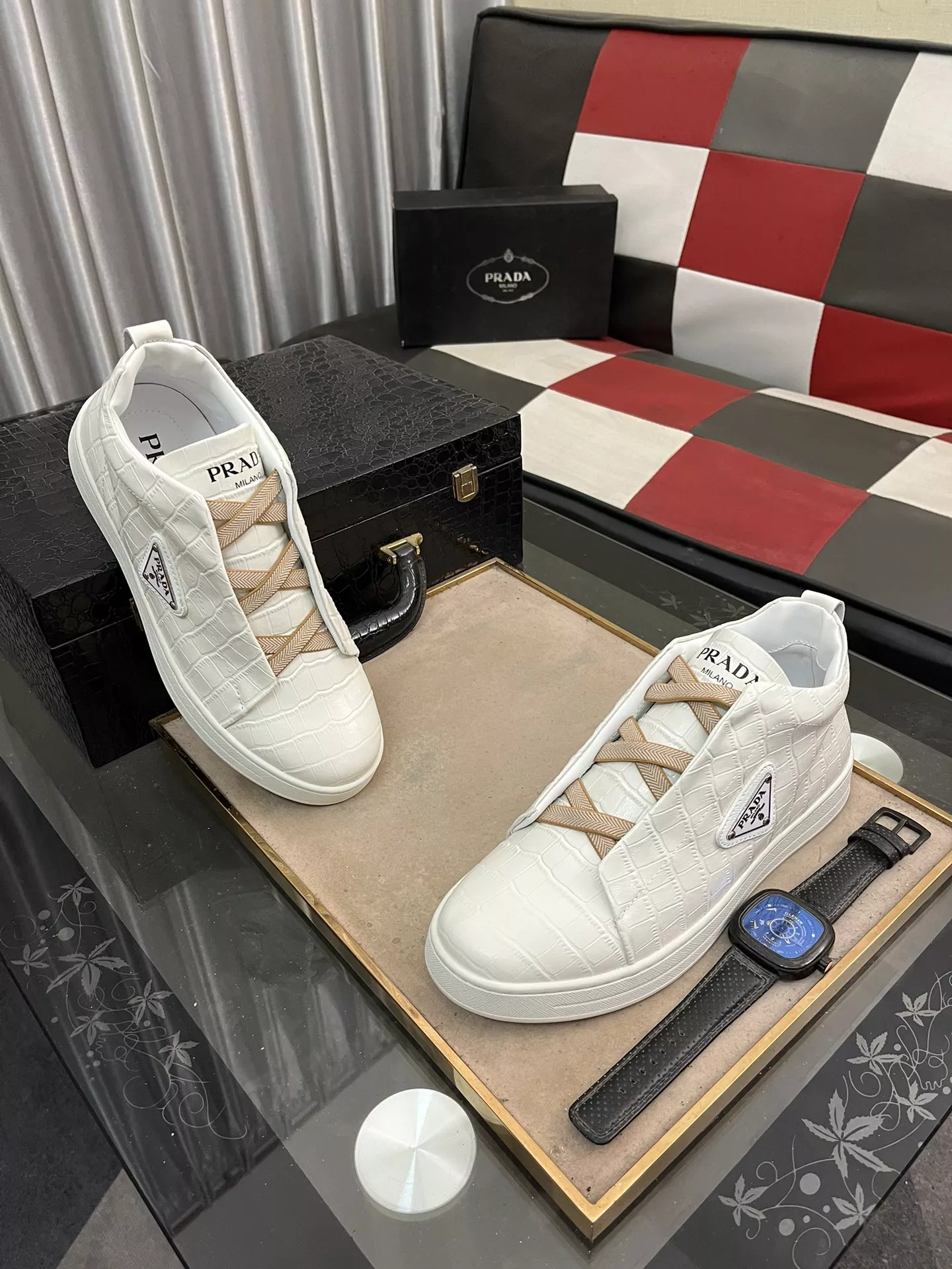 Reliable 9789 Prada High Top Shoes For Men