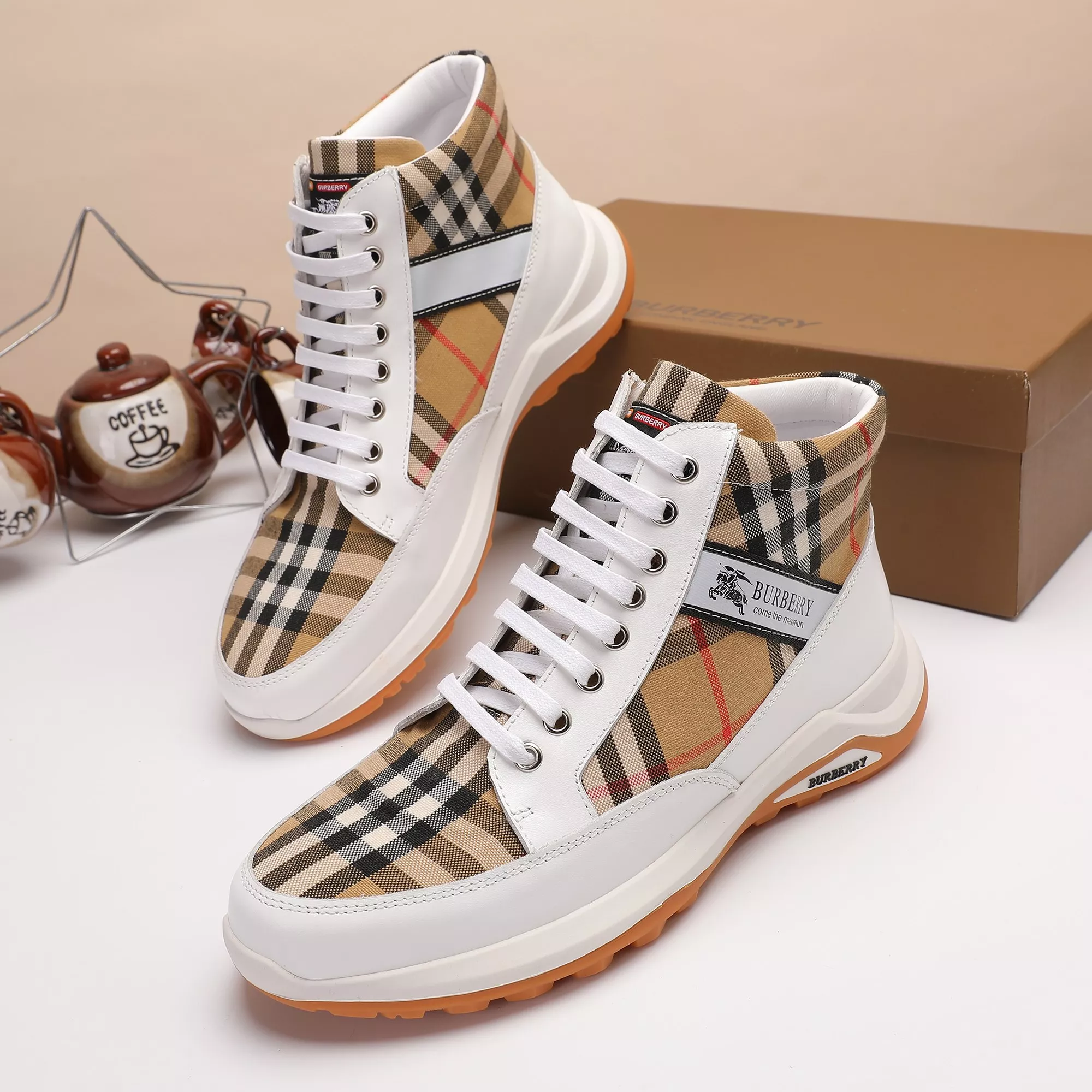 Resilient 3810 Burberry High Tops Shoes For Men