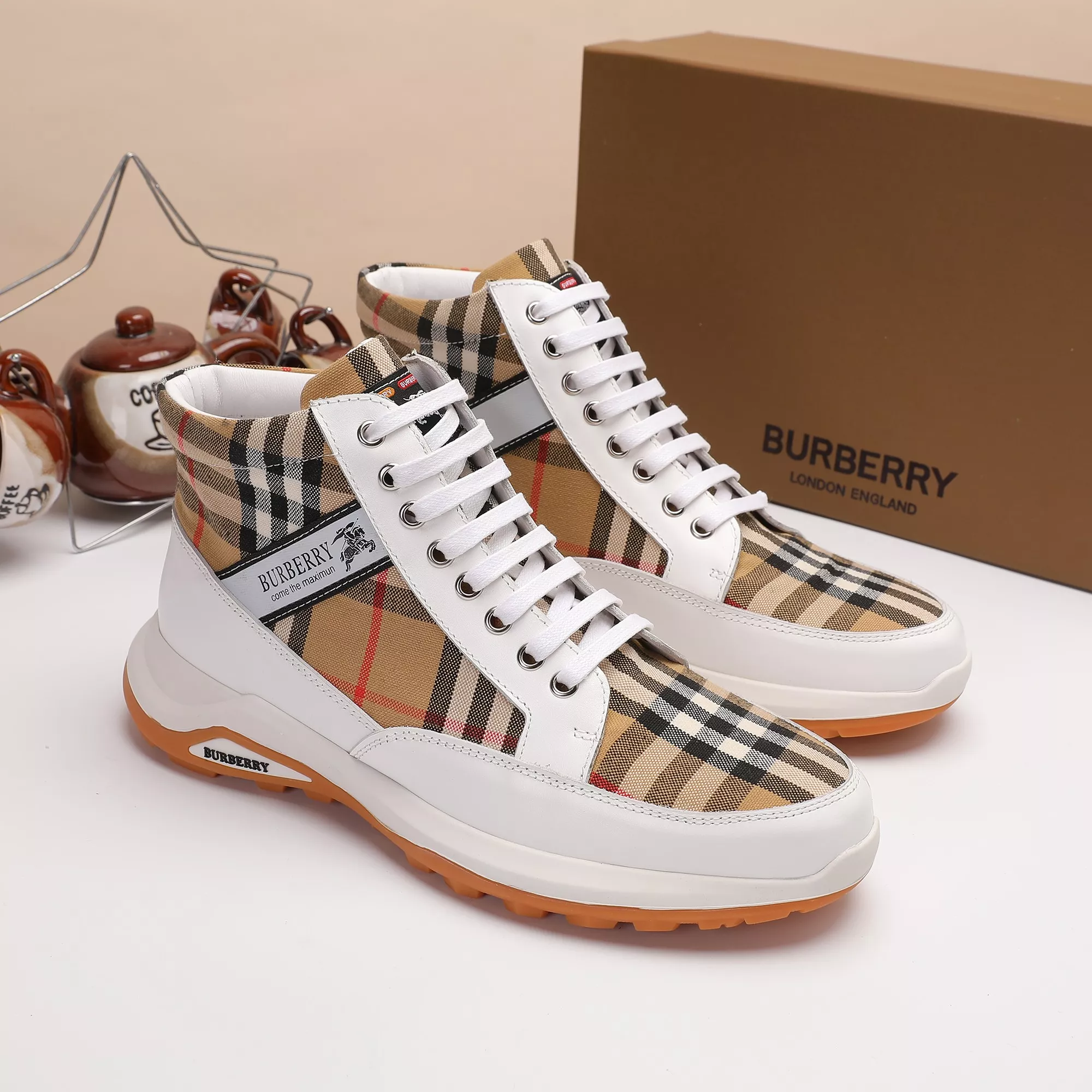 Resilient 3810 Burberry High Tops Shoes For Men