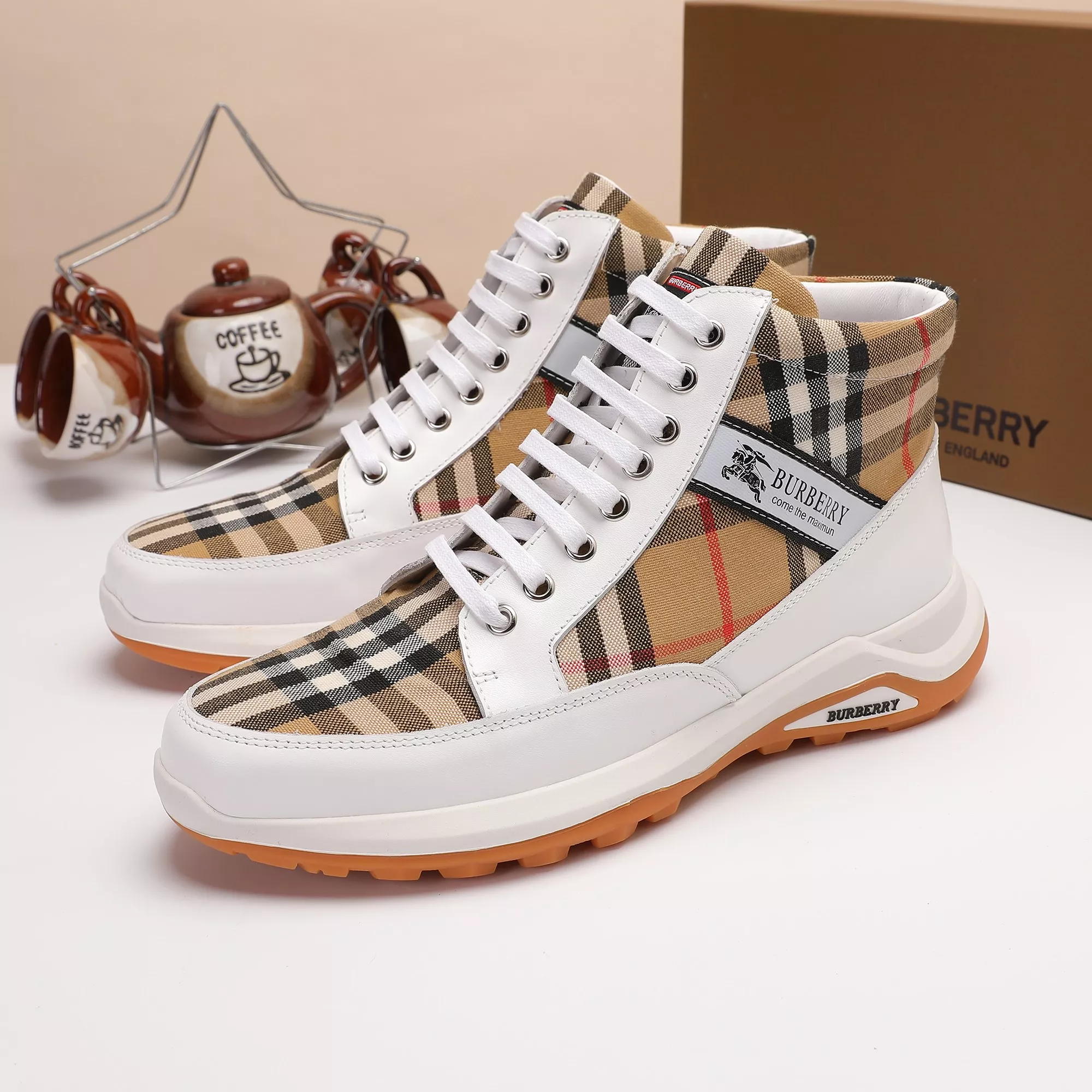 Resilient 3810 Burberry High Tops Shoes For Men
