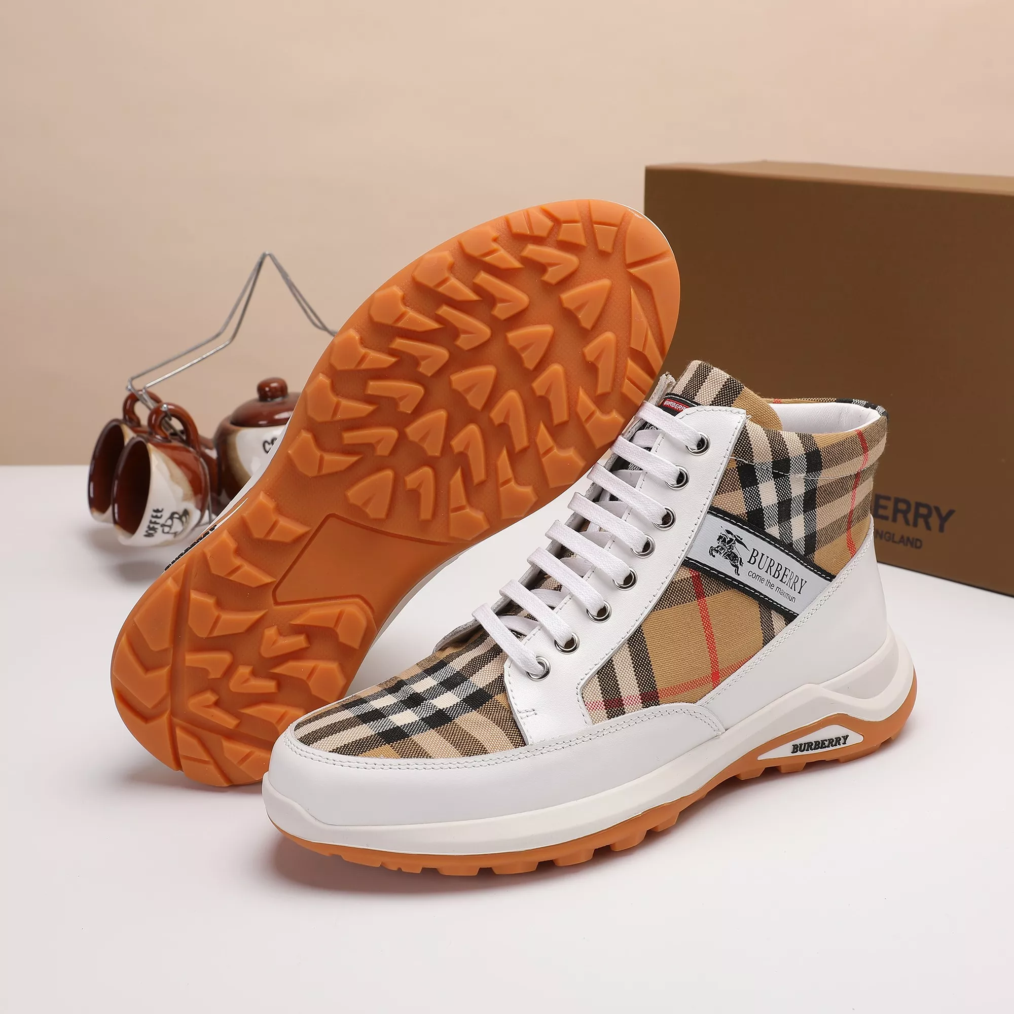 Resilient 3810 Burberry High Tops Shoes For Men