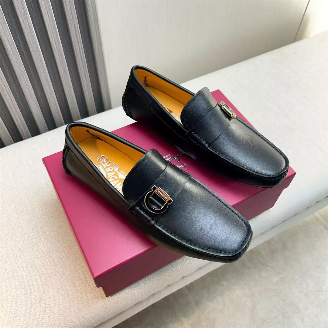 Resilient 6611 Salvatore Ferragamo Leather Shoes For Men