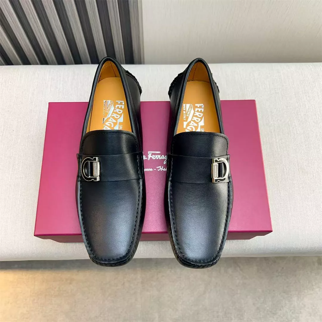 Resilient 6611 Salvatore Ferragamo Leather Shoes For Men