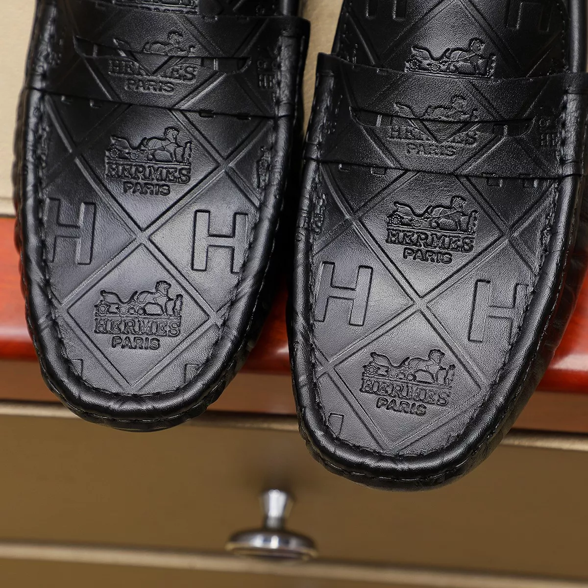 Resilient 8463 Hermes Leather Shoes For Men