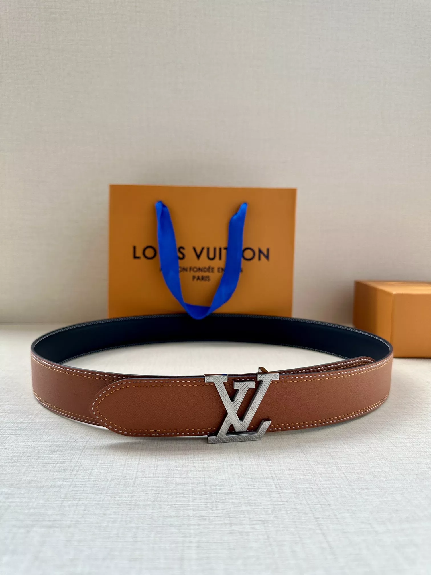 Resilient 9094 Louis Vuitton AAA Quality Belts In 3.5cm For Men