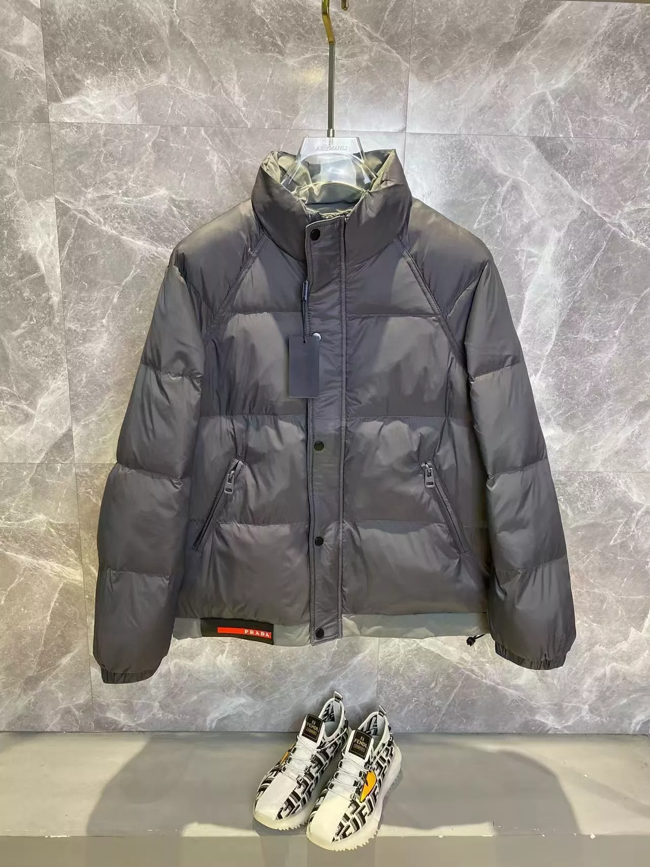 Resilient 9345 Prada Down Feather Coat Long Sleeved For Men