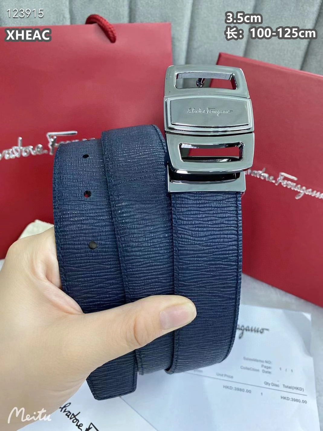Salvatore Ferragamo AAA Quality Belts For Men Bright 8898
