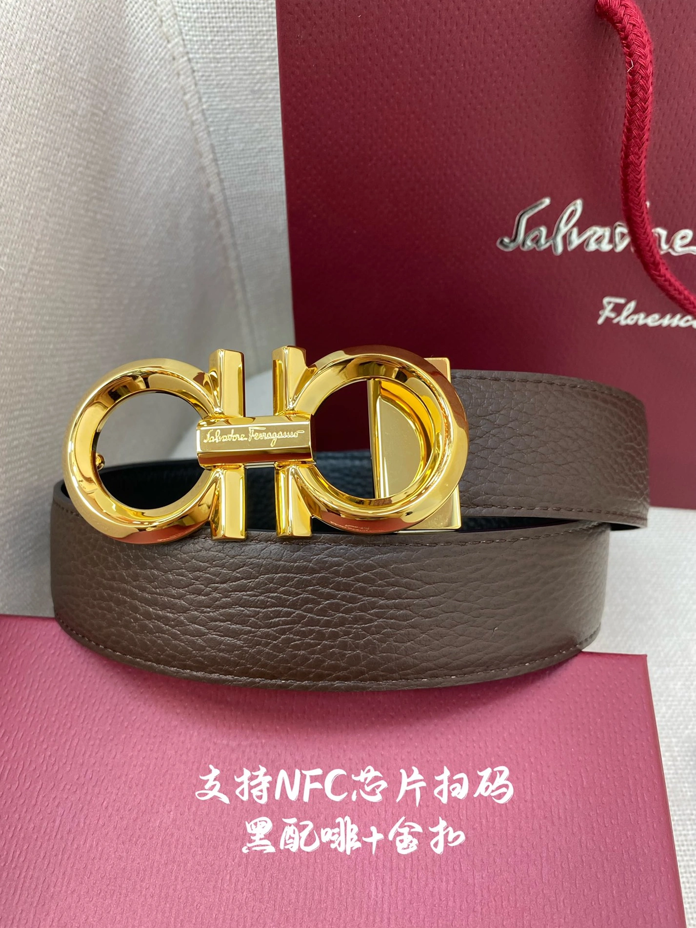 Salvatore Ferragamo AAA Quality Belts For Men Refined 2255