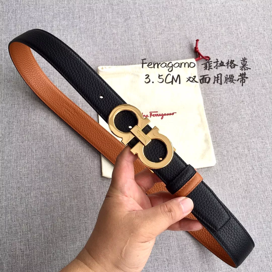 Salvatore Ferragamo AAA Quality Belts In 3.5cm For Men Compact 4495