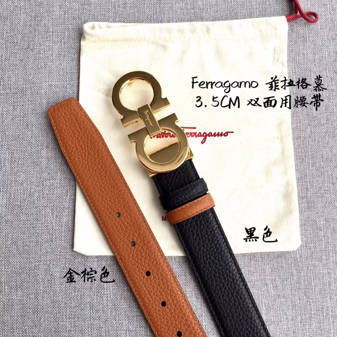 Salvatore Ferragamo AAA Quality Belts In 3.5cm For Men Compact 4495