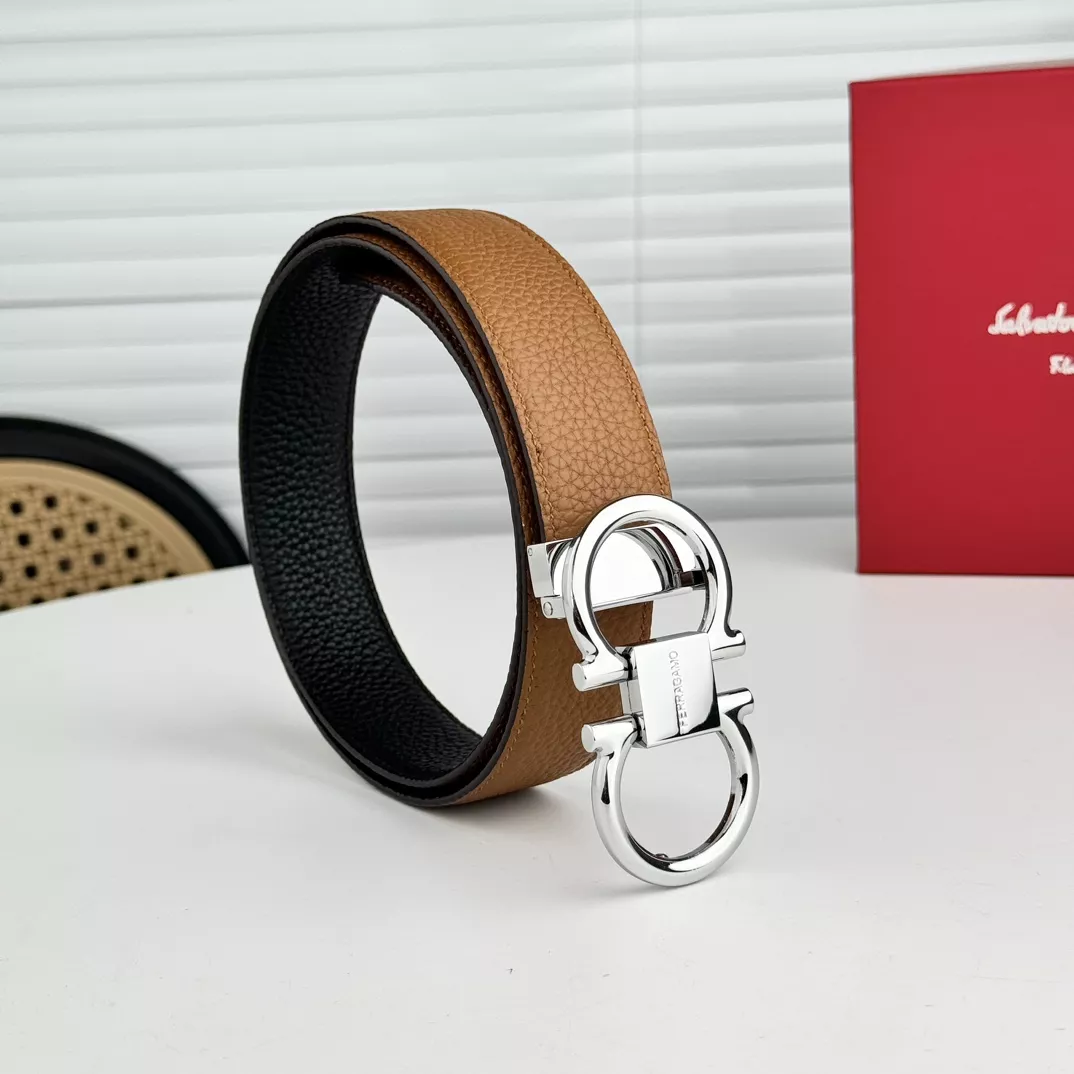 Salvatore Ferragamo AAA Quality Belts In 3.5cm For Men Durable 9074