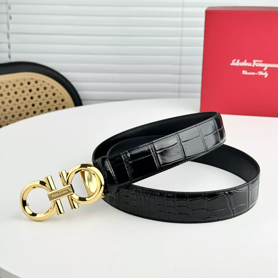 Salvatore Ferragamo AAA Quality Belts In 3.5cm For Men Efficient 3091