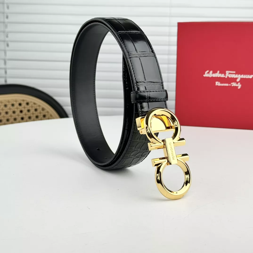 Salvatore Ferragamo AAA Quality Belts In 3.5cm For Men Efficient 3091