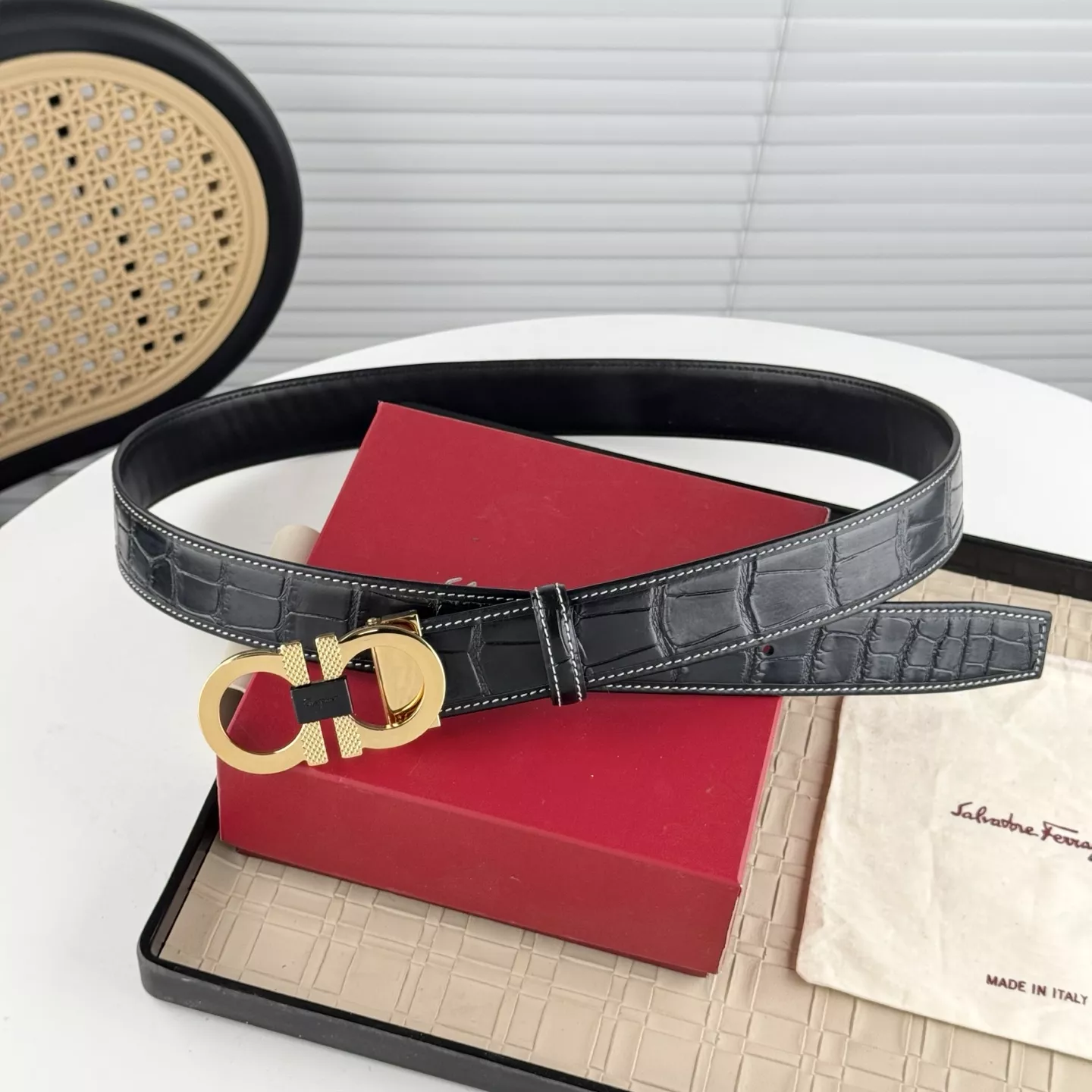 Salvatore Ferragamo AAA Quality Belts In 3.5cm For Men Elegant 337