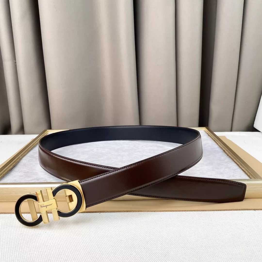 Salvatore Ferragamo AAA Quality Belts In 3.5cm For Men Elegant 9711
