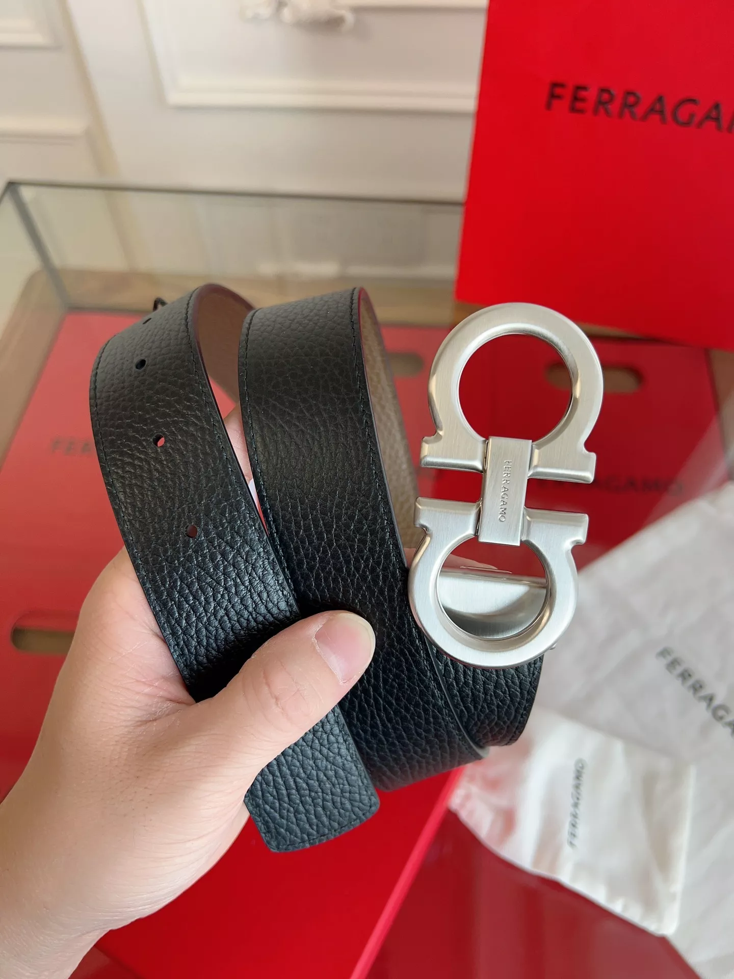 Salvatore Ferragamo AAA Quality Belts In 3.5cm For Men Flexible 1623