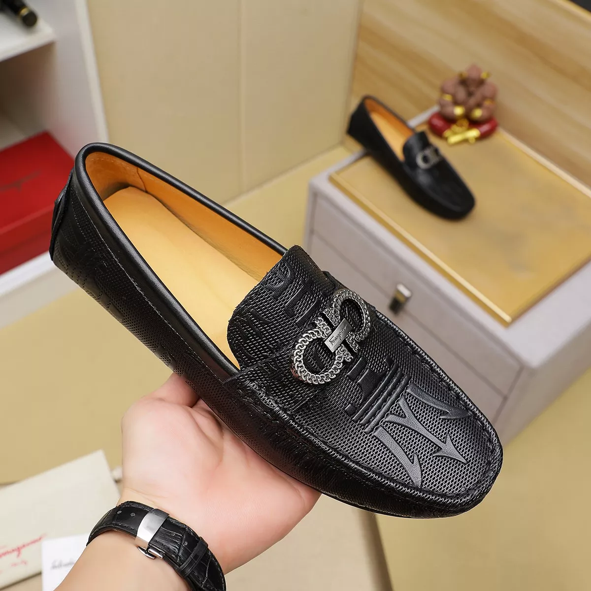 Salvatore Ferragamo Leather Shoes For Men Comfortable 3160