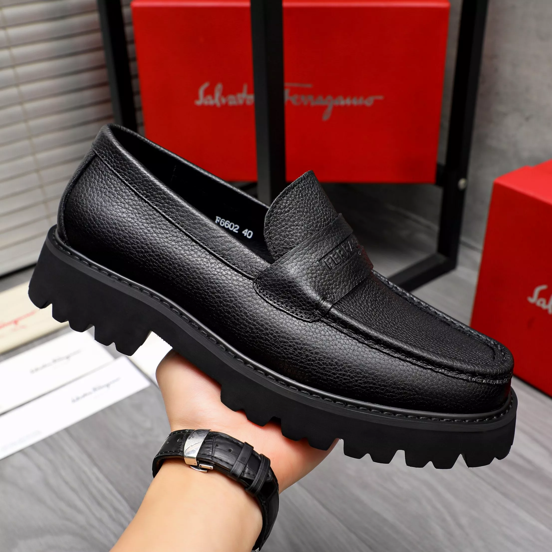 Salvatore Ferragamo Leather Shoes For Men Comfortable 5981