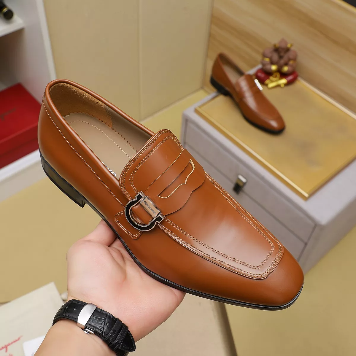 Salvatore Ferragamo Leather Shoes For Men EasyMatch 5133