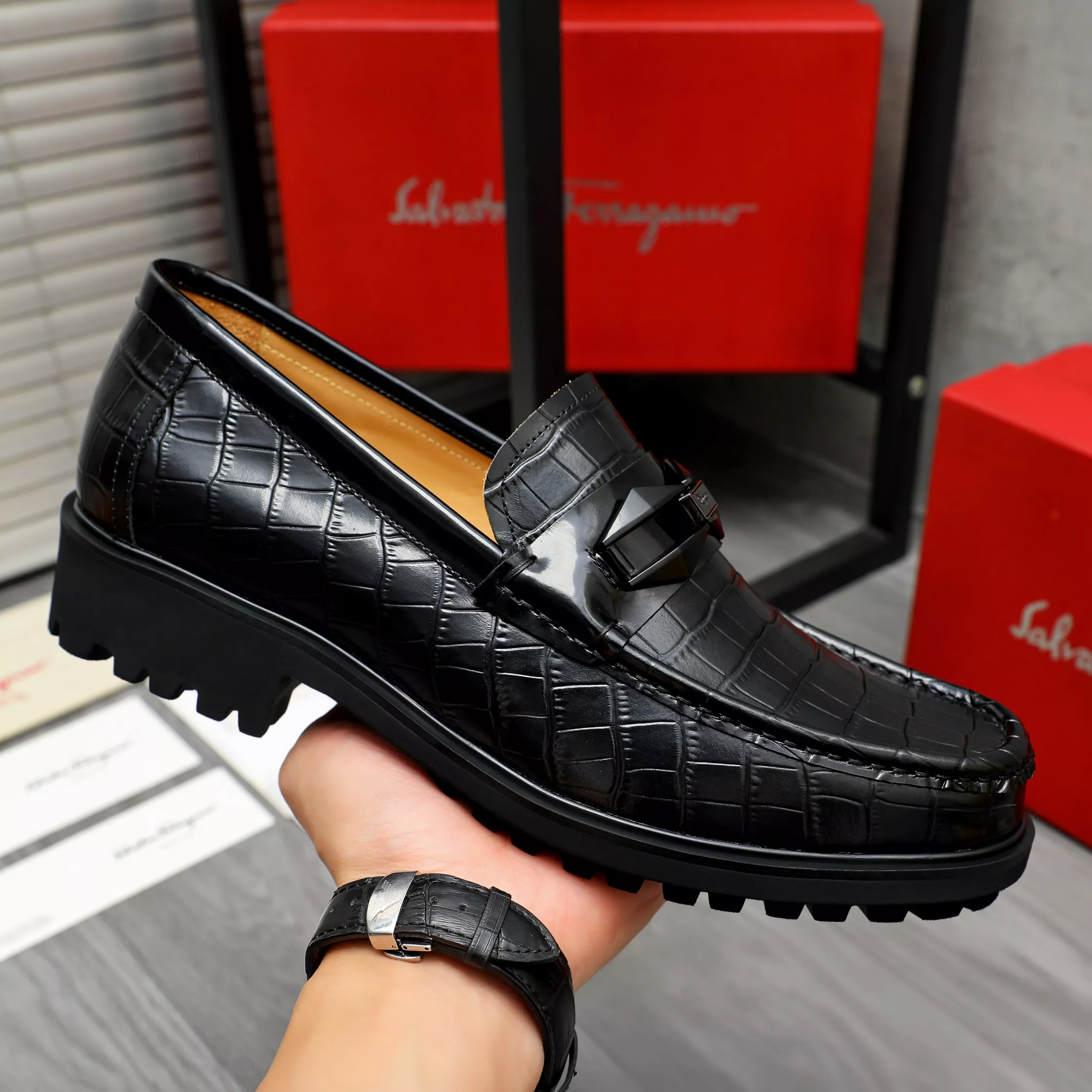 Salvatore Ferragamo Leather Shoes For Men Efficient 2937