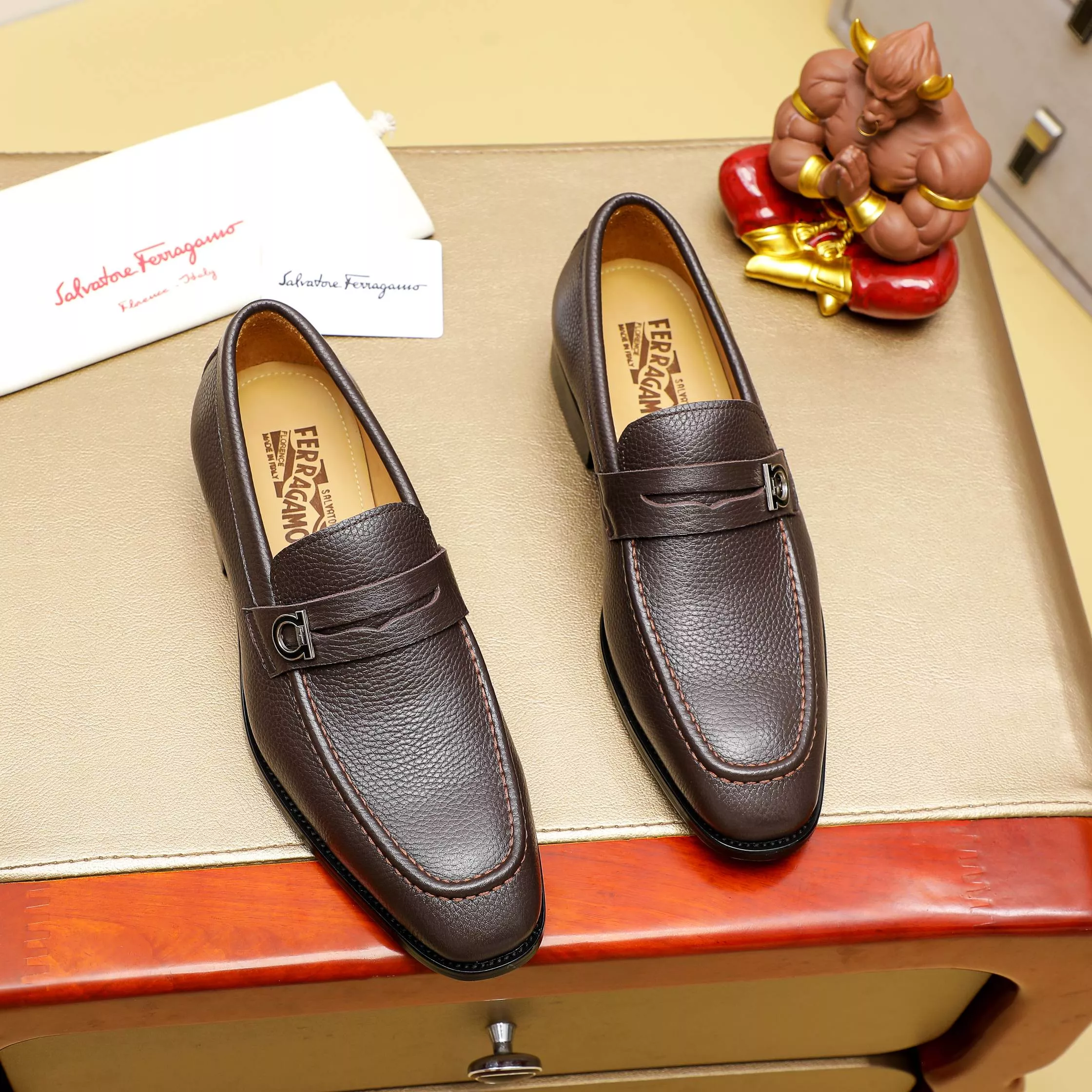 Salvatore Ferragamo Leather Shoes For Men Efficient 5772