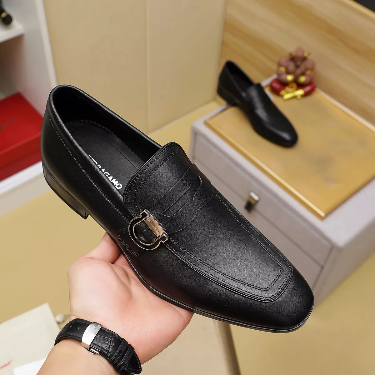 Salvatore Ferragamo Leather Shoes For Men Efficient 8792