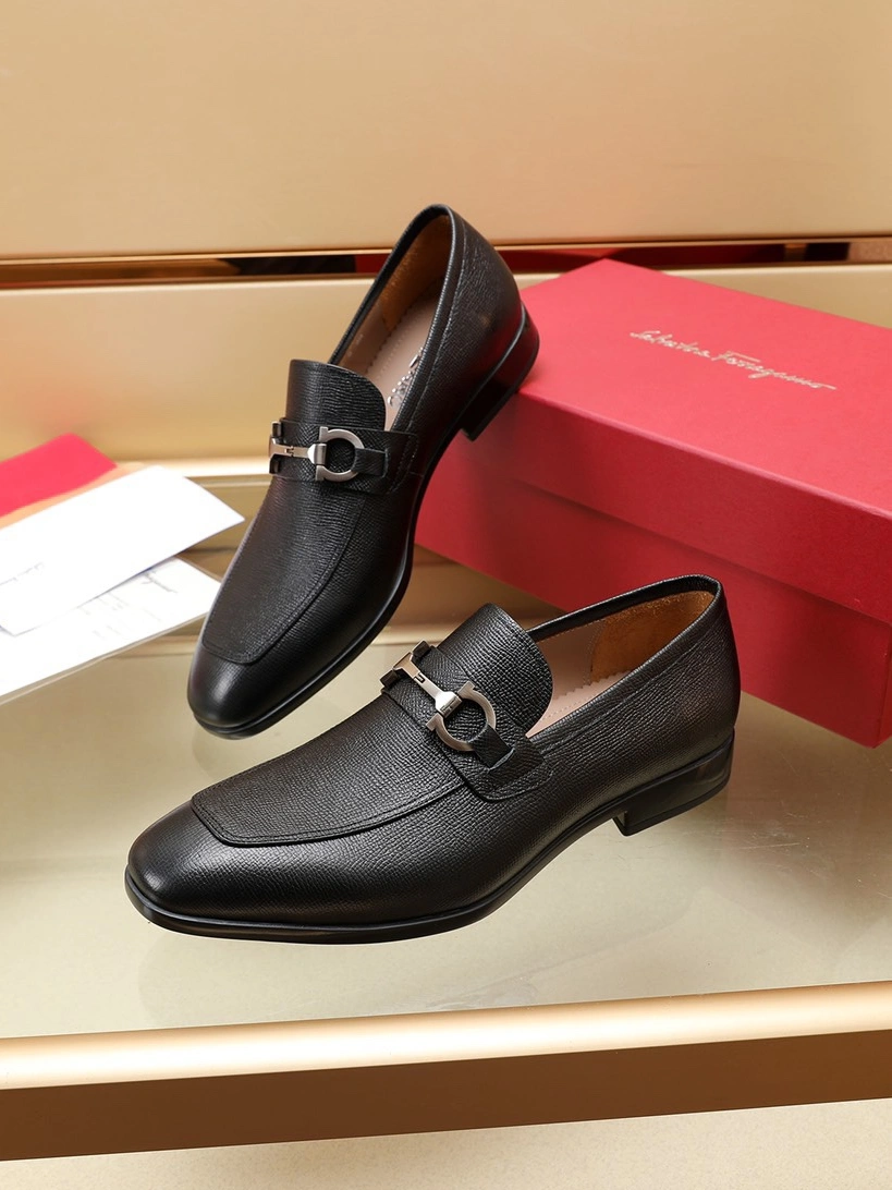 Salvatore Ferragamo Leather Shoes For Men Fashionable 264